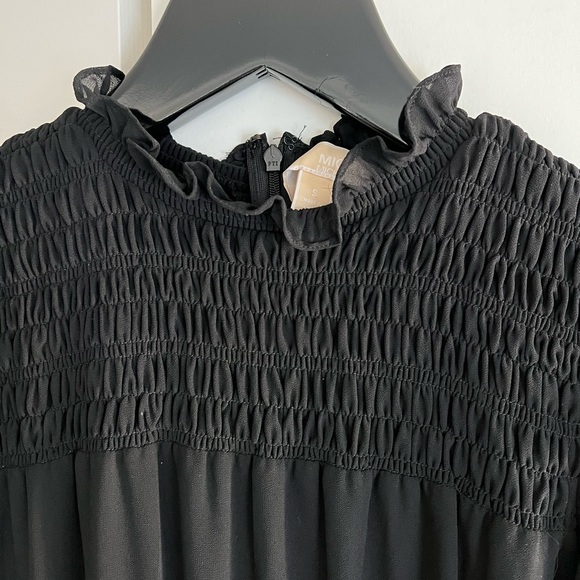 MICHAEL Michael Kors Black Midi Dress w/ Embellished Waist - Picture 3 of 7